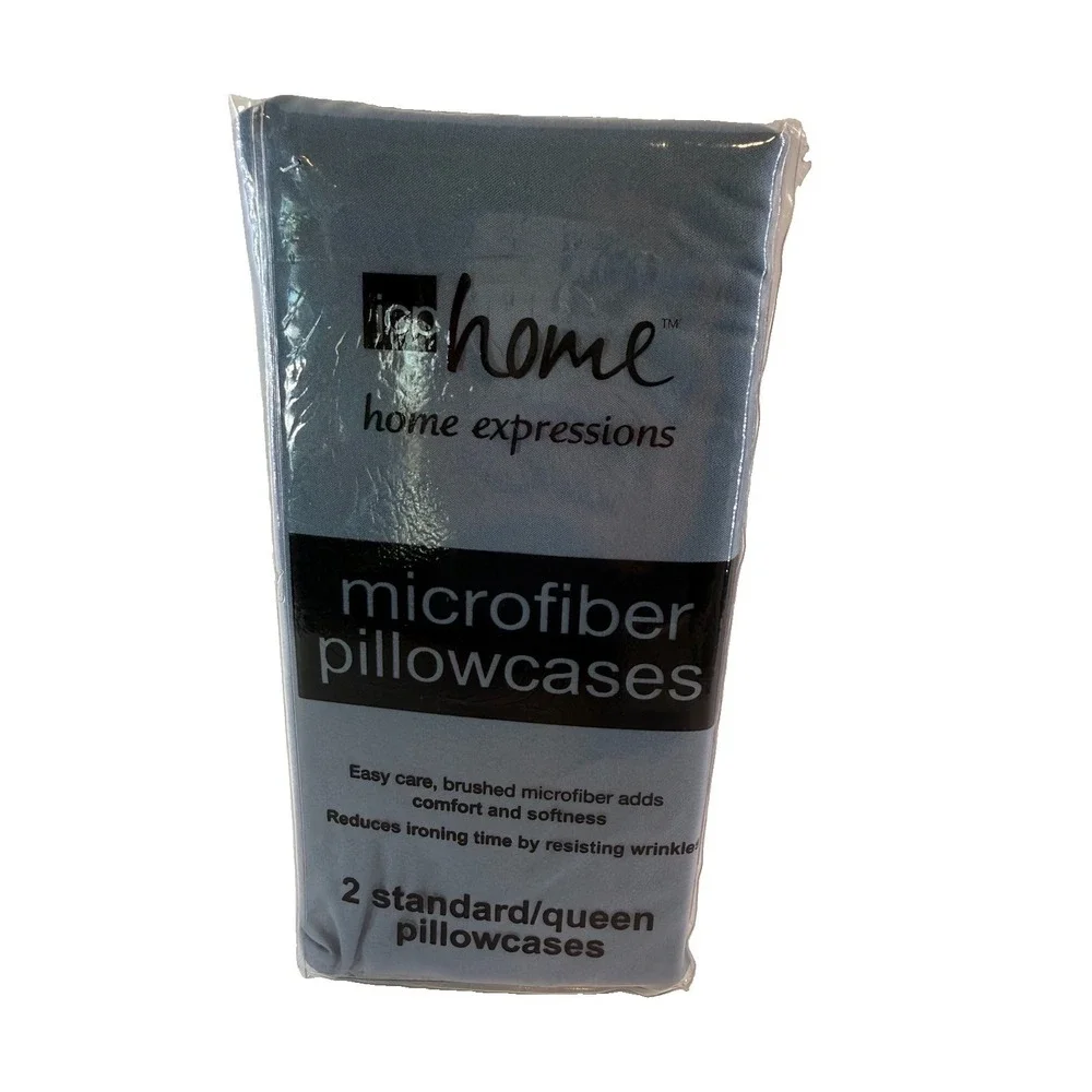 JCP Home Expressions Microfiber Pillowcases Blue Dusk Standard Queen 2-Pack NEW